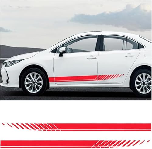 Auto Seitenschweller Aufkleber für Edge (7seats), Autotür Seitenstreifen Links Rechts Lackschutzfolie Außen Deko Zubehör,A/Red von RCLON