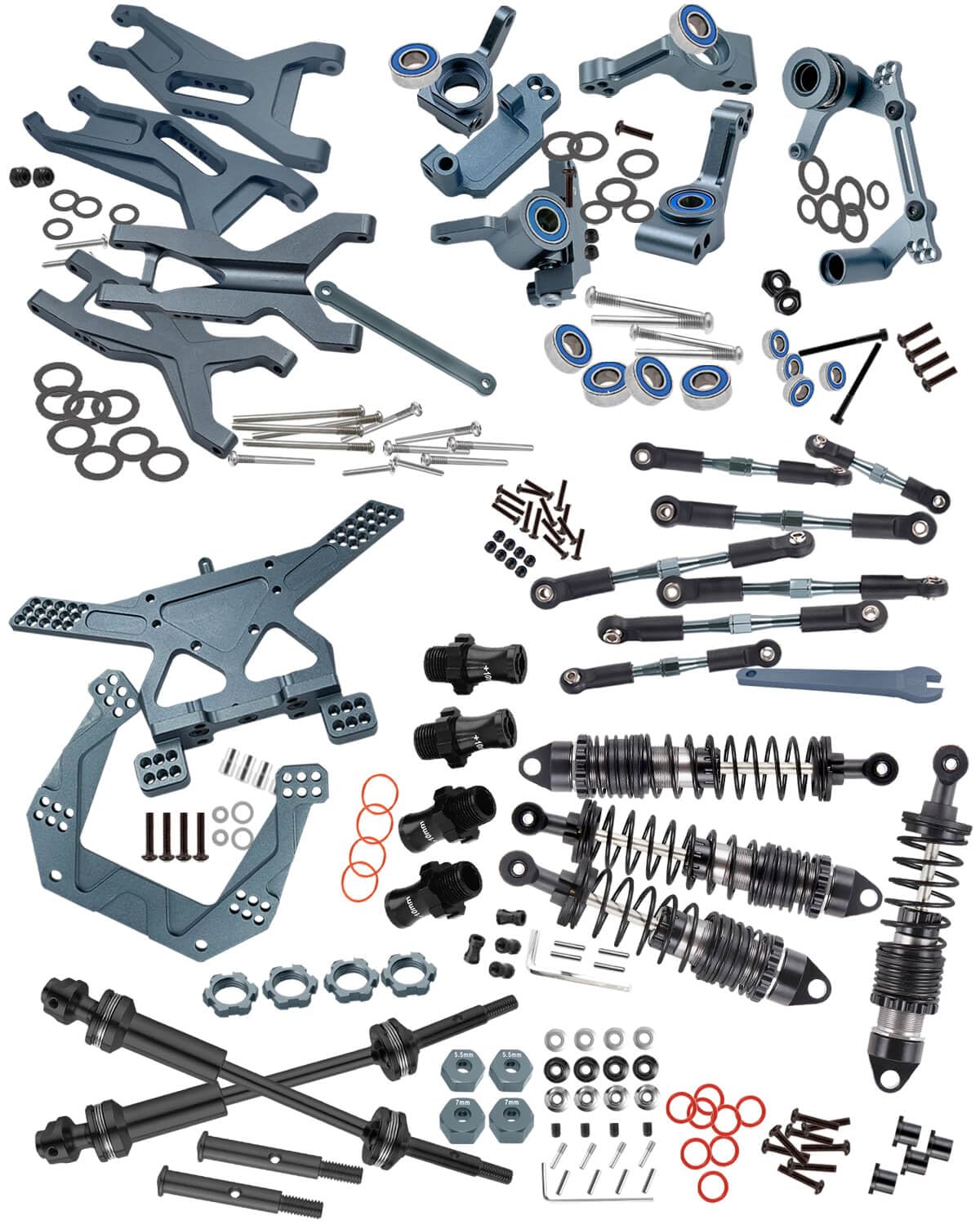 RCMYou Upgrades für 1/10 Slash 2WD (VXL), RC-Stoßdämpfer, Querlenker, Lenkblöcke, Achsschenkel, Lenkkurbel, Stoßturm, Sturzglieder, Antriebswelle, Sechskant-Nabenadapter, Titan von RCMYou