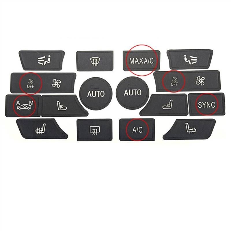 RDEQKIVZ Auto Aufkleber Kompatibel Mit 5 Für F10 Für F11 2010 2011 2012 2013 2014 2015 2016. Tastenaufkleber Für Den Autoinnenraum des Armaturenbretts Und Der Wippkonsole.(16PCS with Off) von RDEQKIVZ