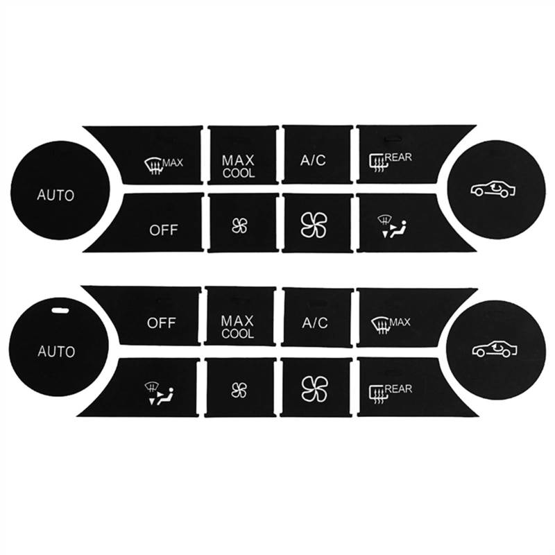 RDEQKIVZ Auto Aufkleber Kompatibel Mit Benz Für W204 C300 2008 2009 2010 2011 2012 2013 2014 Auto-AC-Tastenaufkleber Armaturenbrett-Reparaturaufkleber Zubehör Ersatz von RDEQKIVZ