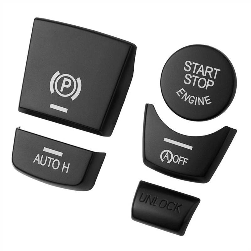 RDEQKIVZ Auto Aufkleber Kompatibel Mit Für 5 Series GT5 2010 2011 2012 2013 2014 2015 2016 2017 Auto Handbremse Start Stop Motorknopf Knopf Abdeckung Aufkleber von RDEQKIVZ