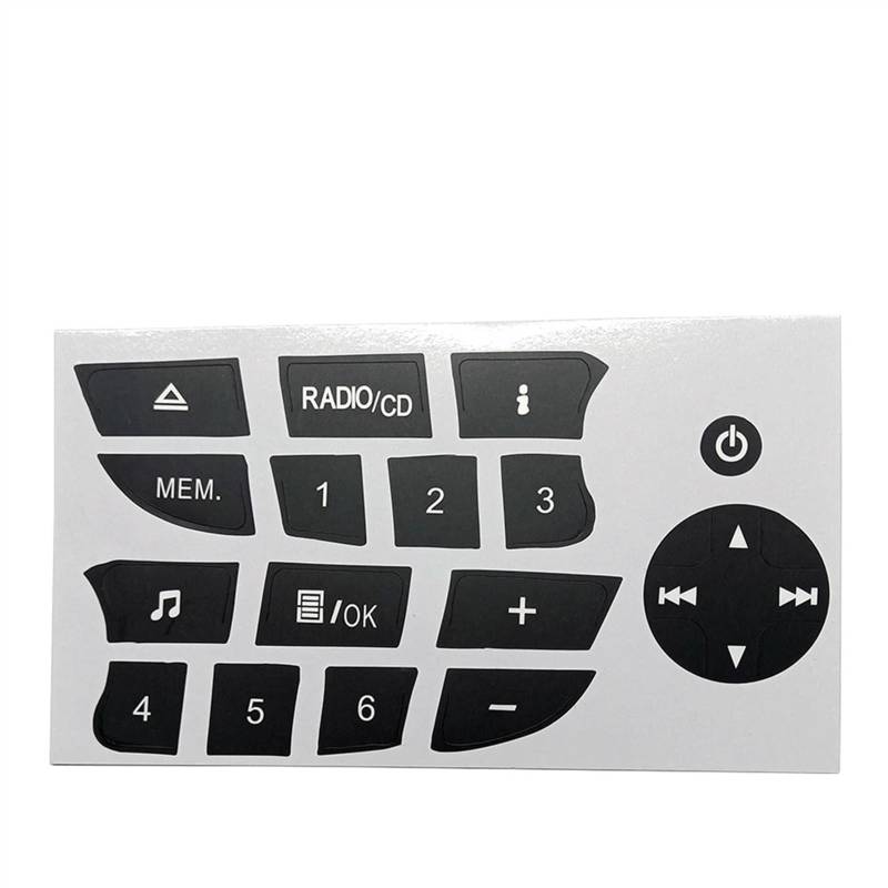 RDEQKIVZ Auto Aufkleber Kompatibel Mit Für Megane 2009 2010 2011 Audio-Taste Reparatur Aufkleber Aufkleber Auto Innendekoration Interne Taste Aufkleber von RDEQKIVZ