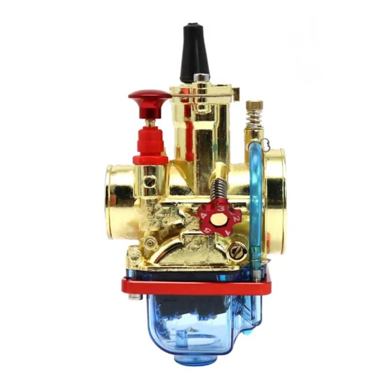 RDEQKIVZ Motor Vergaser Für PWK 28 30 32 34mm Vergaser Motorrad Für Flache Vorhang Vergaser Golden Racing Vergaser Mit Transparente Untere Abdeckung(28mm) von RDEQKIVZ
