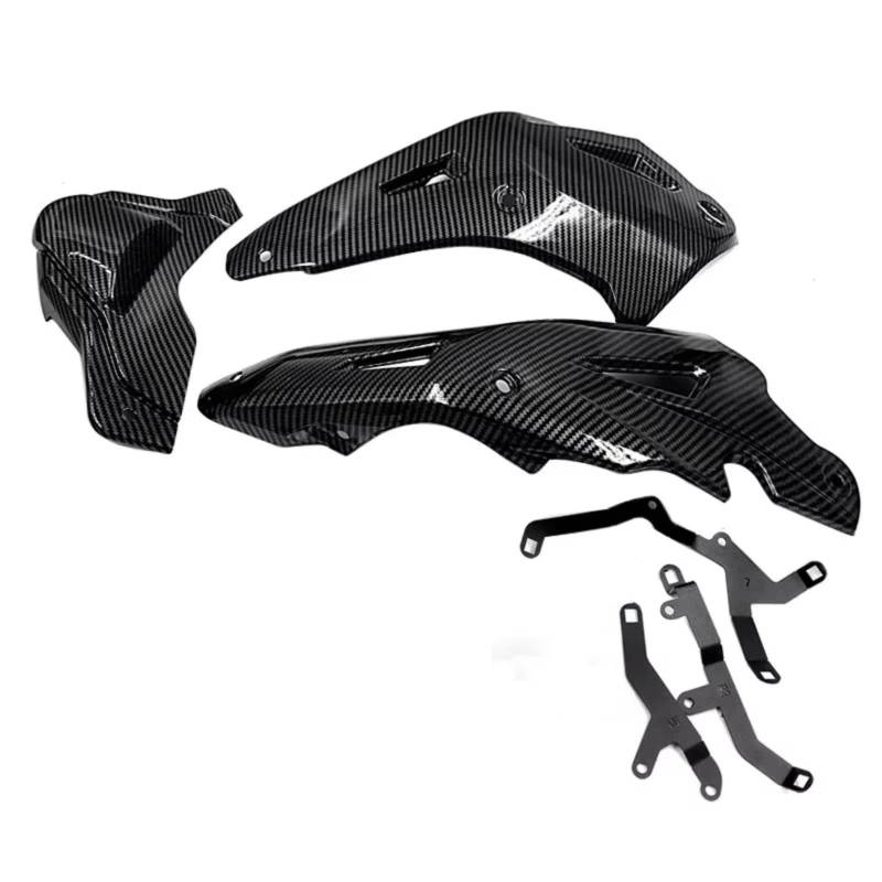 RDEQKIVZ Motorrad Winglets Für CB650FE 2019–2020 Für CB650F 2014–2020 Für CB650R 2019–2023 Motorradbauch Für Pan Motorspoiler Untere Verkleidung Körperrahmen-Panel-Schutz(Carbon Fiber Look) von RDEQKIVZ