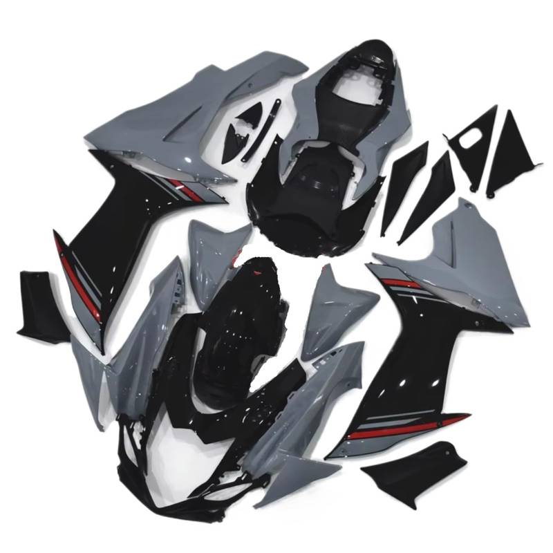 RDEQKIVZ Motorrad Winglets Für GSXR600 Für GSXR750 Für K11 2011-2023 Karosserie Cowling Helle Zement Grau Schwarz Streifen Motorrad Voll Verkleidung Kit von RDEQKIVZ