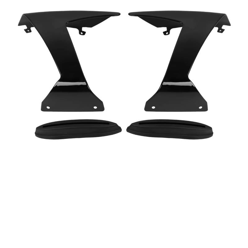RDEQKIVZ Motorrad Winglets Für ZX-6R 2024 Motorrad Vorne Für Flügel Spoiler Frontal Für Naked Downforce Vorderrad Kotflügel Winglet Verkleidung Kit Motorrad Zubehör(Glossy Black) von RDEQKIVZ