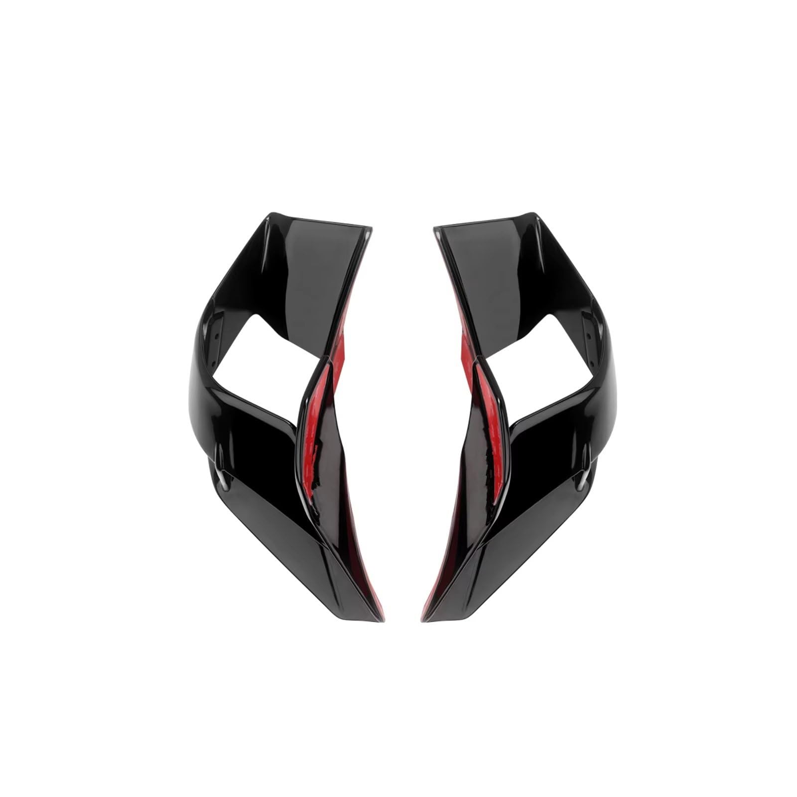 RDEQKIVZ Motorrad Winglets Kompatibel Mit Yamaha Für YZF-R15 Für V4 2022 2023 Motorrad-Verkleidungsteile Fixiert Für Wing Wind Aerodynamischer Winglet-Windschutzscheiben-Spoiler(Glossy Black) von RDEQKIVZ