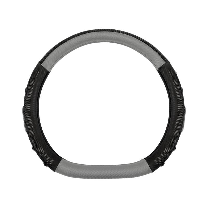 Lenkradbezug – Universell Passend 38 cm / 15 Zoll, rutschfest & Atmungsaktiv, Leder Lenkradhülle für C-Elysee/C-Zero/C1/C2/C3/C3 Aircross, c-D Black+Gray von RDQUYPC