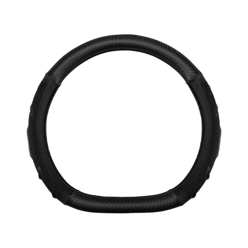 Lenkradbezug – Universell Passend 38 cm / 15 Zoll, rutschfest & Atmungsaktiv, Leder Lenkradhülle für Evasion/GS/Holidays/ID/Jumpy/LN/Oli, g-D All Black von RDQUYPC