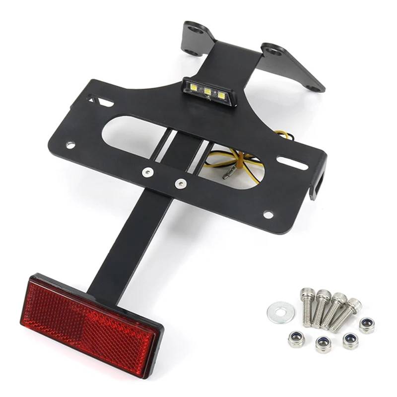RDWSPLI Kennzeichenhalter Motorrad Kompatibel Mit Ducati Für 848 Für 1098 Für S 2009-2015 Motorrad-Heckklappen-Kennzeichenhalter-Halterung Fender Eliminate Kit Mit Licht von RDWSPLI
