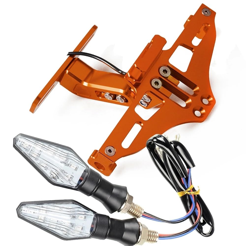 RDWSPLI Kennzeichenhalter Motorrad Kompatibel Mit Ducati Für Monster Für 695 Für 696 Für 795 Für 796 Für 797 Für 821 Für 1200 Für 1200S Für 1100 Für S Für Evo Kennzeichenhalter(Orange) von RDWSPLI