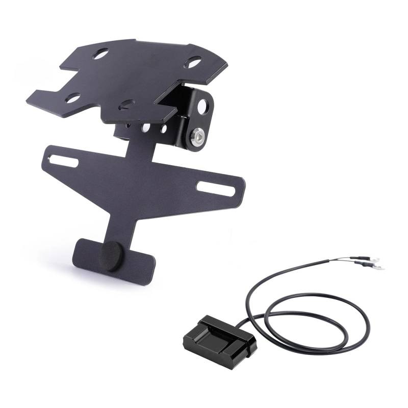 RDWSPLI Kennzeichenhalter Motorrad Kompatibel Mit KOVE Für 321R Für 321RR Für 321RRS Für 321RR Motorrad-Heckfender Für Eliminator-Kennzeichenhalterhalterung Zubehör(A SUS with Light Light) von RDWSPLI