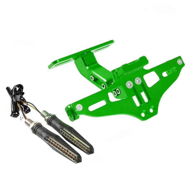 RDWSPLI Kennzeichenhalter Motorrad Kompatibel Mit Ninja Für 125 Für EX250R Für Z125 Für 1000 Für S Für 650cc Für Z300 Motorrad-Kennzeichenhalterhalterung Für Nummernschild(Green) von RDWSPLI