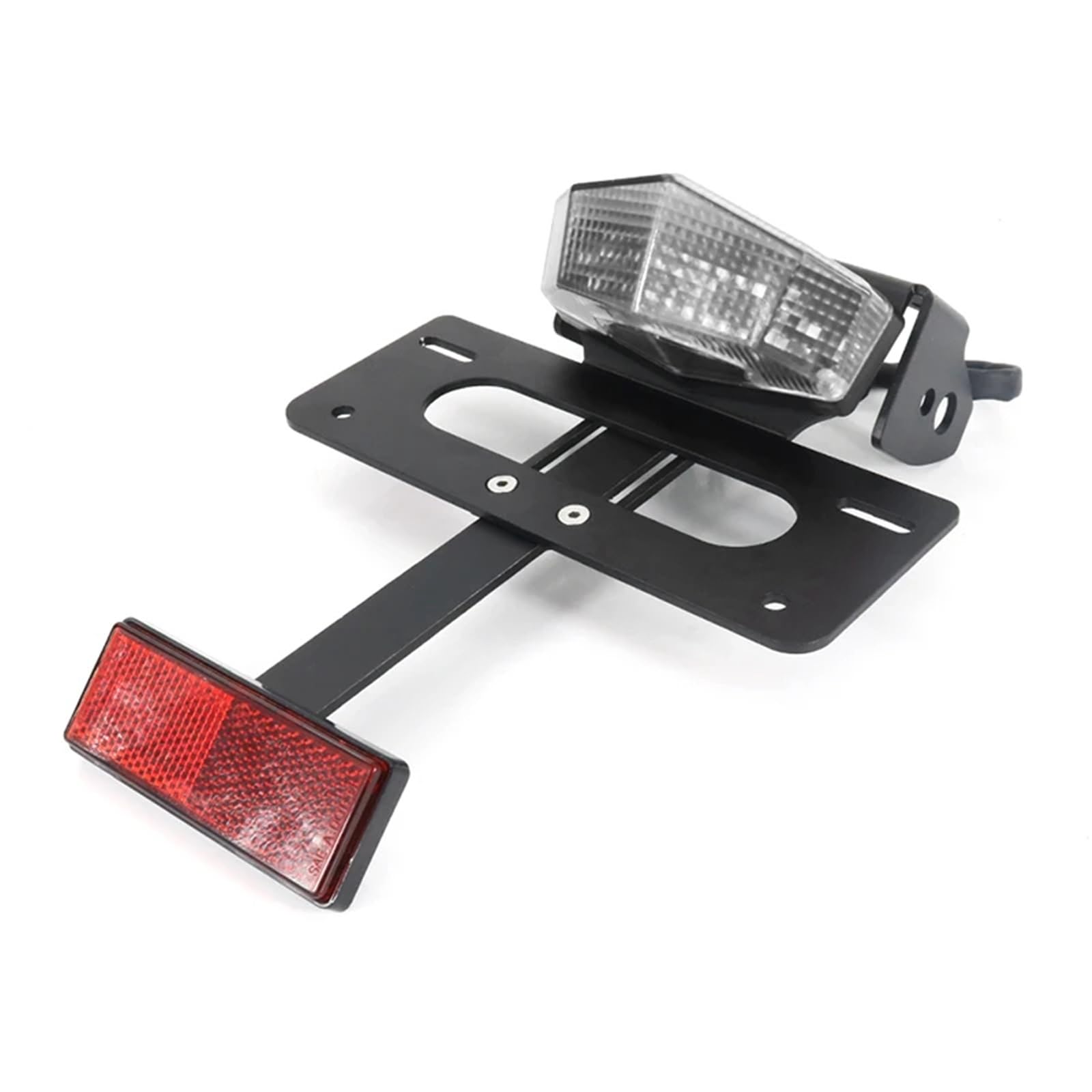 RDWSPLI Kennzeichenhalter Motorrad Kompatibel Mit Suzuki Für DRZ400 Für DR-Z400SM 2005-2024 Für DRZ400E 2008-2024 Kennzeichenhalterhalterung Heckfender Beseitigen(Clear with Reflector) von RDWSPLI