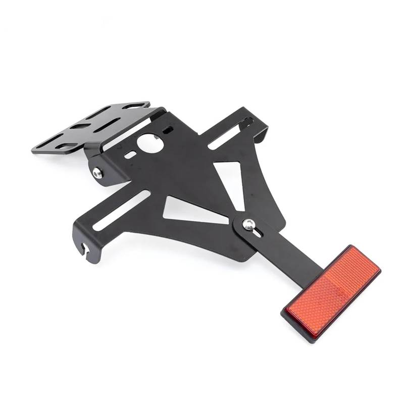 RDWSPLI Kennzeichenhalter Motorrad Kompatibel Mit YZF Für R1 Für R3 Für R6 Für FZ6 Für MT-07 Motorrad Schwarz Einstellbarer Winkel Kennzeichenrahmenhalter Halterung Mit Reflektor von RDWSPLI