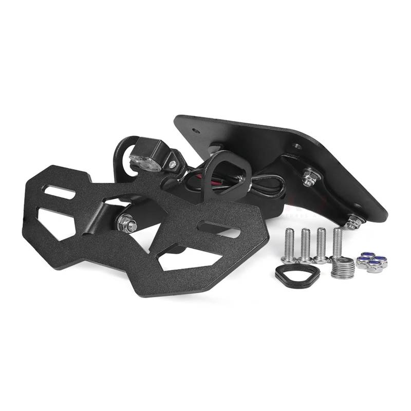 RDWSPLI Kennzeichenhalter Motorrad Kompatibel Mit YZF-R25 Für YZF-R3 2015-2024 Für MT-25 Für MT-03 2016-2024 Kennzeichenhalterung Mit Fließendem Blinker-Heckkotflügel-Kit(License Bracket) von RDWSPLI