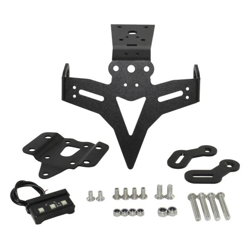 RDWSPLI Kennzeichenhalter Motorrad Kompatibel Mit Yamaha Für MT-07 Für FZ-07 2014 2015 2016 2017 2018 2019 2020 Motorrad-Kennzeichenhalterrahmen Mit Leichtem Rücklicht von RDWSPLI