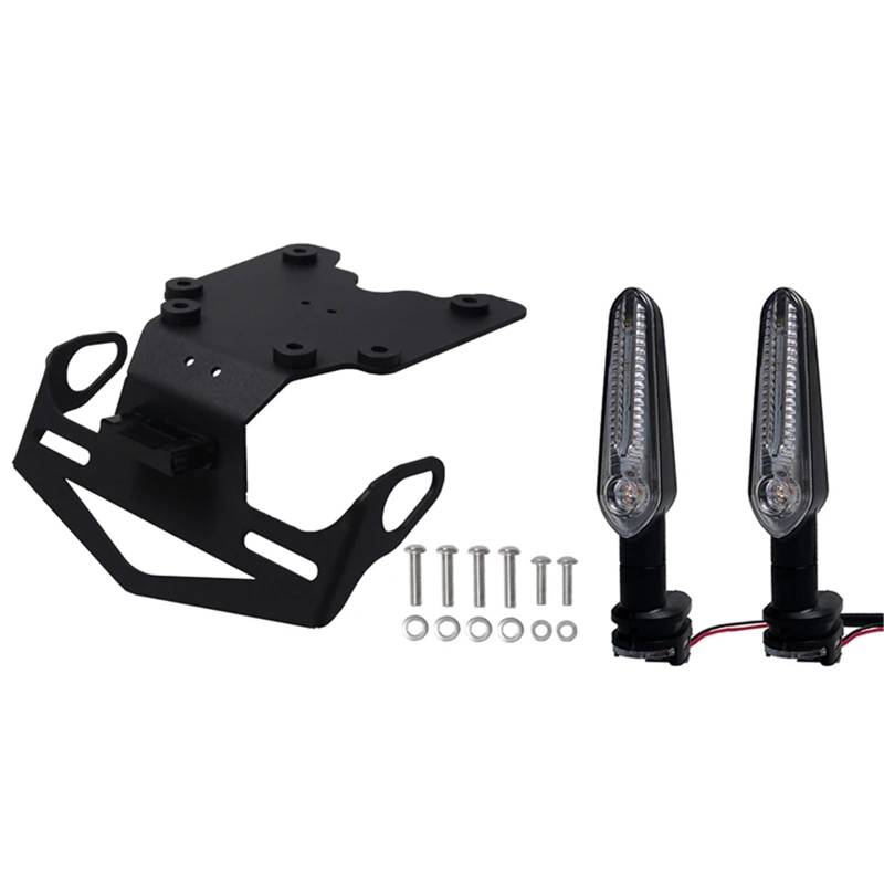 RDWSPLI Kennzeichenhalter Motorrad Kompatibel Mit Yamaha Für T7 Für TX690Z Für XTZ690 Für XTZ700 Für XT700Z Für Tenere 700 Für Rally 2019-2023 Hintere Kennzeichenhalterhalterung(with Signal) von RDWSPLI