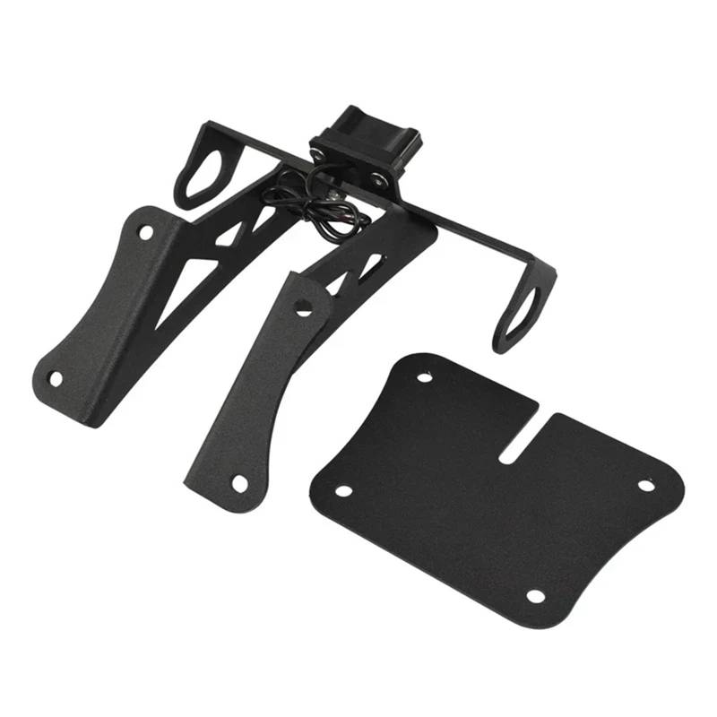 RDWSPLI Kennzeichenhalter Motorrad Kompatibel Mit Yamaha Für YZFR3 Für R25 2014–2024 Für MT-03 Für MT-25 2015–2024 Motorrad-Kennzeichenrahmenhalterhalterung Hinten Mit Licht Beseitigen von RDWSPLI