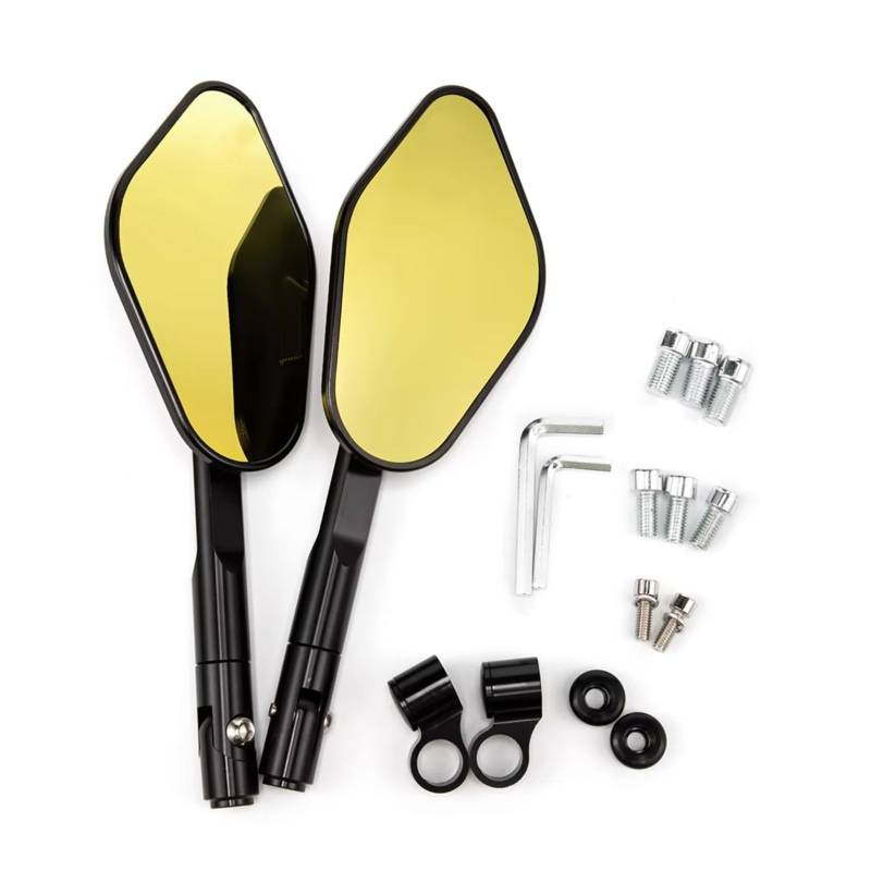RDWSPLI Motorrad Rückspiegel Set Für Z1000 Für Z750 Für ER-6F Für ER-6N Runde Motorrad Rearview Außenspiegel Motorrad Rückspiegel Upgrade Zubehör von RDWSPLI