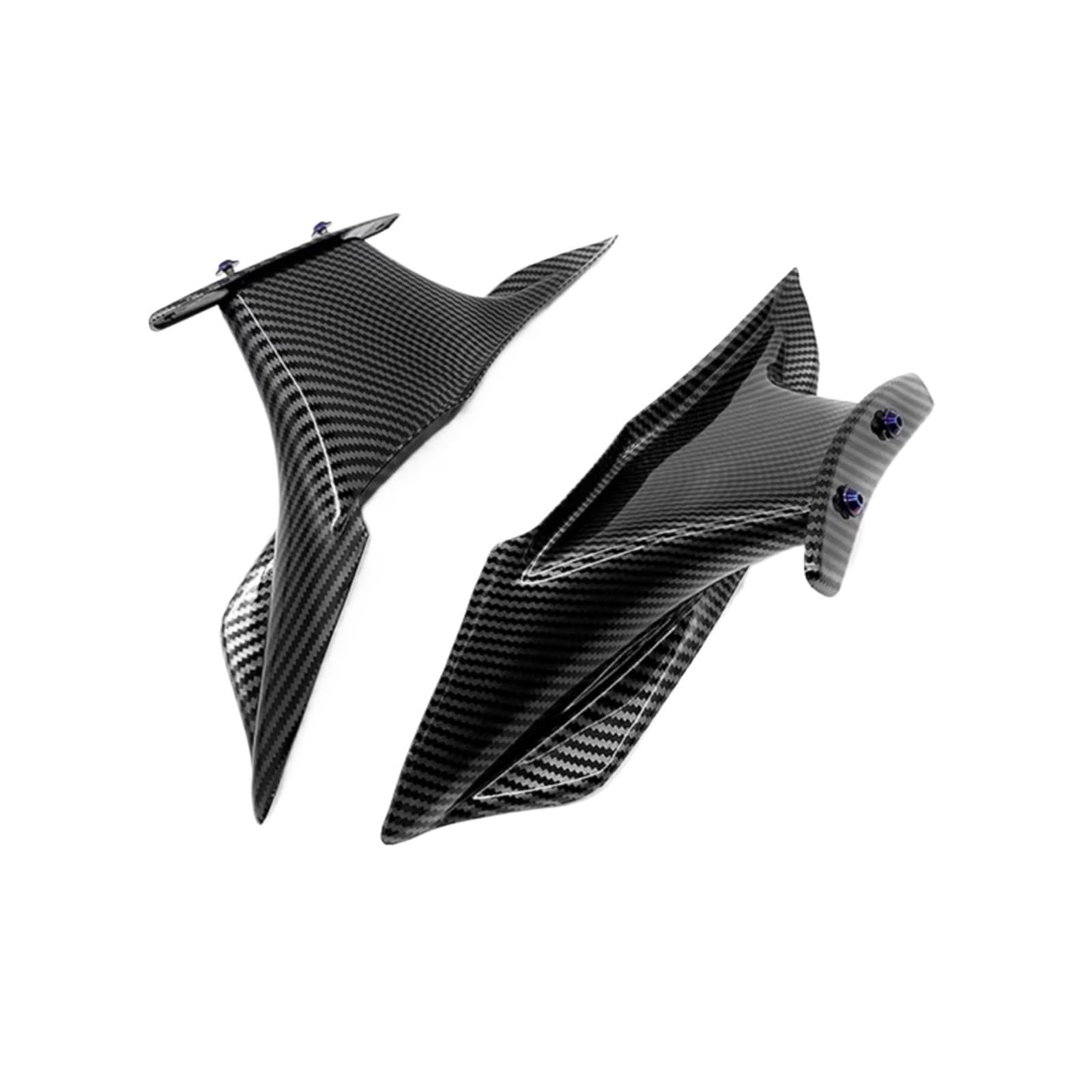 RDWSPLI Motorrad-Windflügel Für CBR650R 2019 2020 2021 2022 2023 Motorrad Front Licht Gugel Seite Winglet Wind Fin Spoiler Trim Abdeckung Motorrad Zubehör(Carbon Fiber Look) von RDWSPLI
