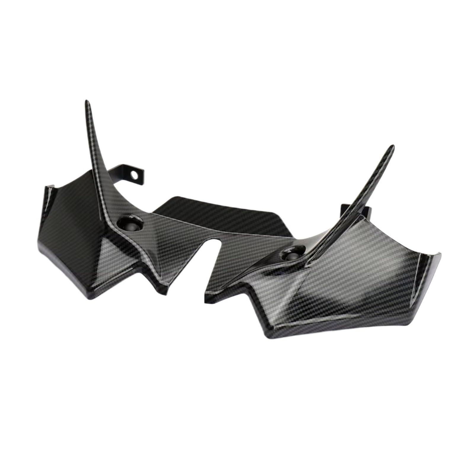 RDWSPLI Motorrad-Windflügel Für Z650 2021 2022 2023 2024 Motorrad Vorderrad Kotflügel Schnabel Nase Kegel Verlängerung Extender Gugel Spoiler Abdeckung Motorrad Zubehör(Carbon Fiber) von RDWSPLI
