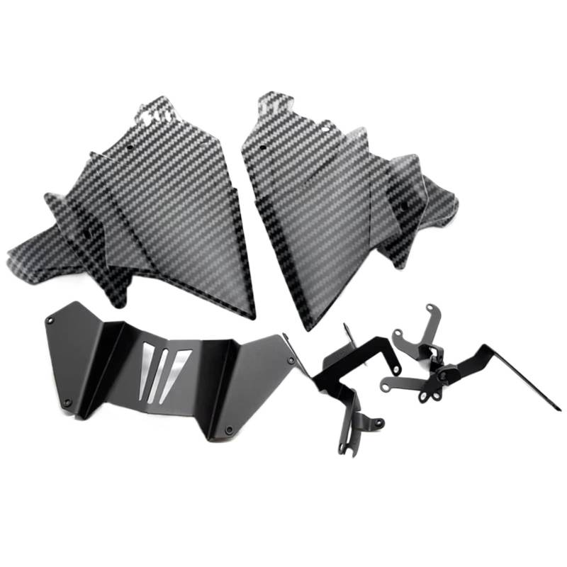 RDWSPLI Motorrad-Windflügel Kompatibel Mit Yamaha Für MT09 SP Für MT-09 Für FZ-09 2021 2022 2023 Motorradbauch Für Pan Lower Engine Spoiler Fairing Guards Cover(Carbon Fiber Look) von RDWSPLI