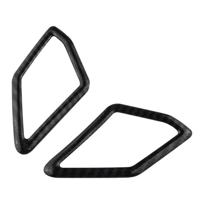 RDWSPLI Navigationsleistenabdeckung Kompatibel Mit VW Für Troc 2018 2019 2020 2021 2022 2023 2 Stück Auto Frontlautsprecher Kreis Abdeckung Trim Aufkleber(Carbon Fiber Black) von RDWSPLI