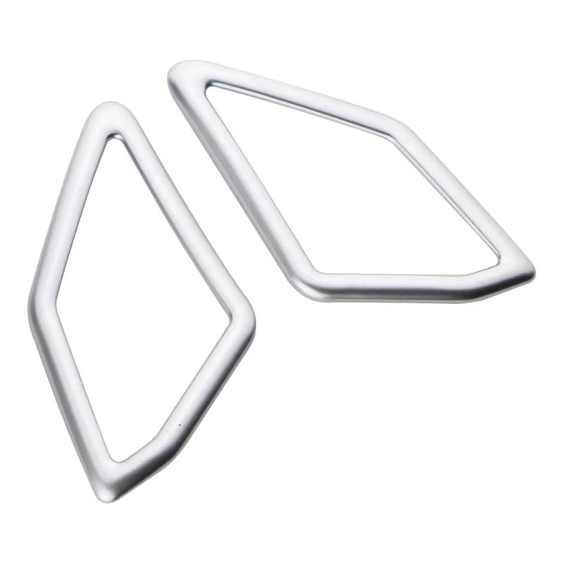 RDWSPLI Navigationsleistenabdeckung Kompatibel Mit VW Für Troc 2018 2019 2020 2021 2022 2023 2 Stück Auto Frontlautsprecher Kreis Abdeckung Trim Aufkleber(Matte Sliver) von RDWSPLI