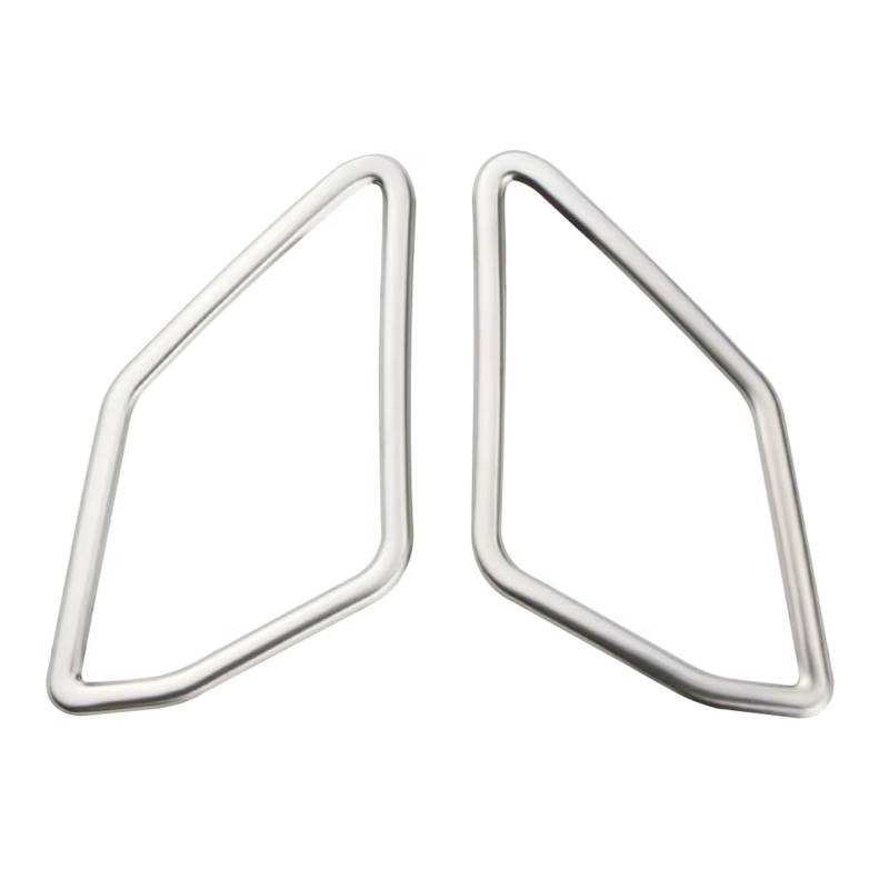 RDWSPLI Navigationsleistenabdeckung Kompatibel Mit VW Für Troc 2018 2019 2020 2021 2022 2023 2 Stück Auto Frontlautsprecher Kreis Abdeckung Trim Aufkleber(Stainless Steel) von RDWSPLI