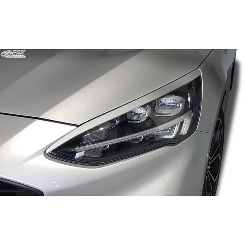 Scheinwerferblenden kompatibel mit Ford Focus IV Hatchback/Wagon/Limousine 2018-2022 (ABS), Unlackiert von RDX Racedesign
