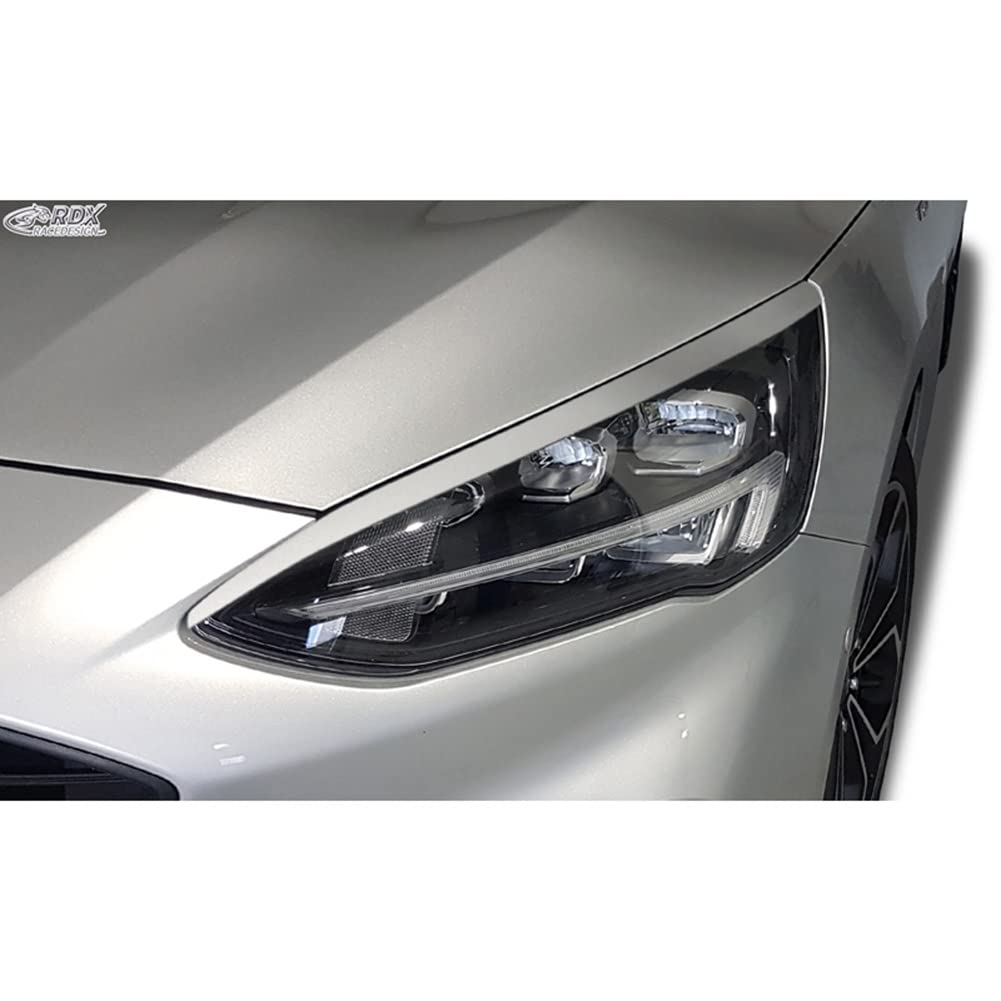 Scheinwerferblenden kompatibel mit Ford Focus IV Hatchback/Wagon/Limousine 2018-2022 (ABS) von RDX Racedesign