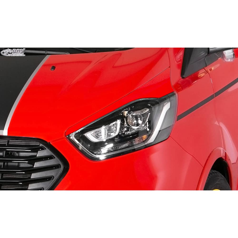 Scheinwerferblenden kompatibel mit Ford Transit Custom & Tourneo Custom Facelift 2018- (ABS), Unlackiert von RDX Racedesign