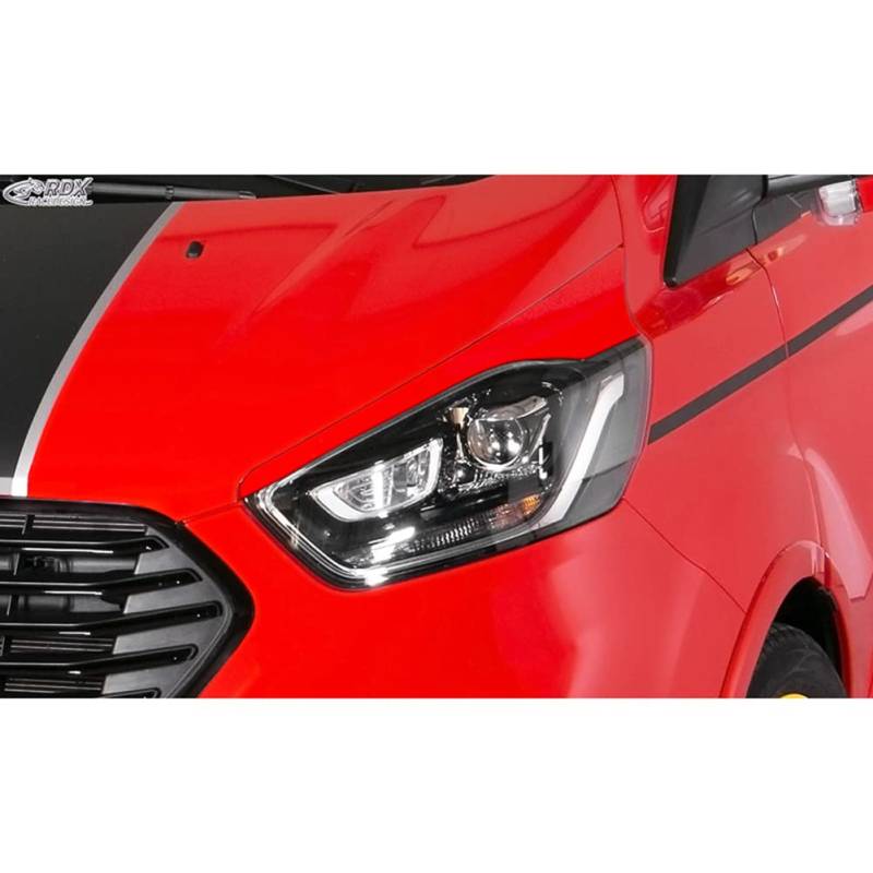 Scheinwerferblenden kompatibel mit Ford Transit Custom & Tourneo Custom Facelift 2018- (ABS) von RDX Racedesign