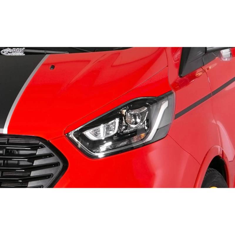 Scheinwerferblenden kompatibel mit Ford Transit Custom & Tourneo Custom Facelift 2018- (ABS), Unlackiert von RDX Racedesign