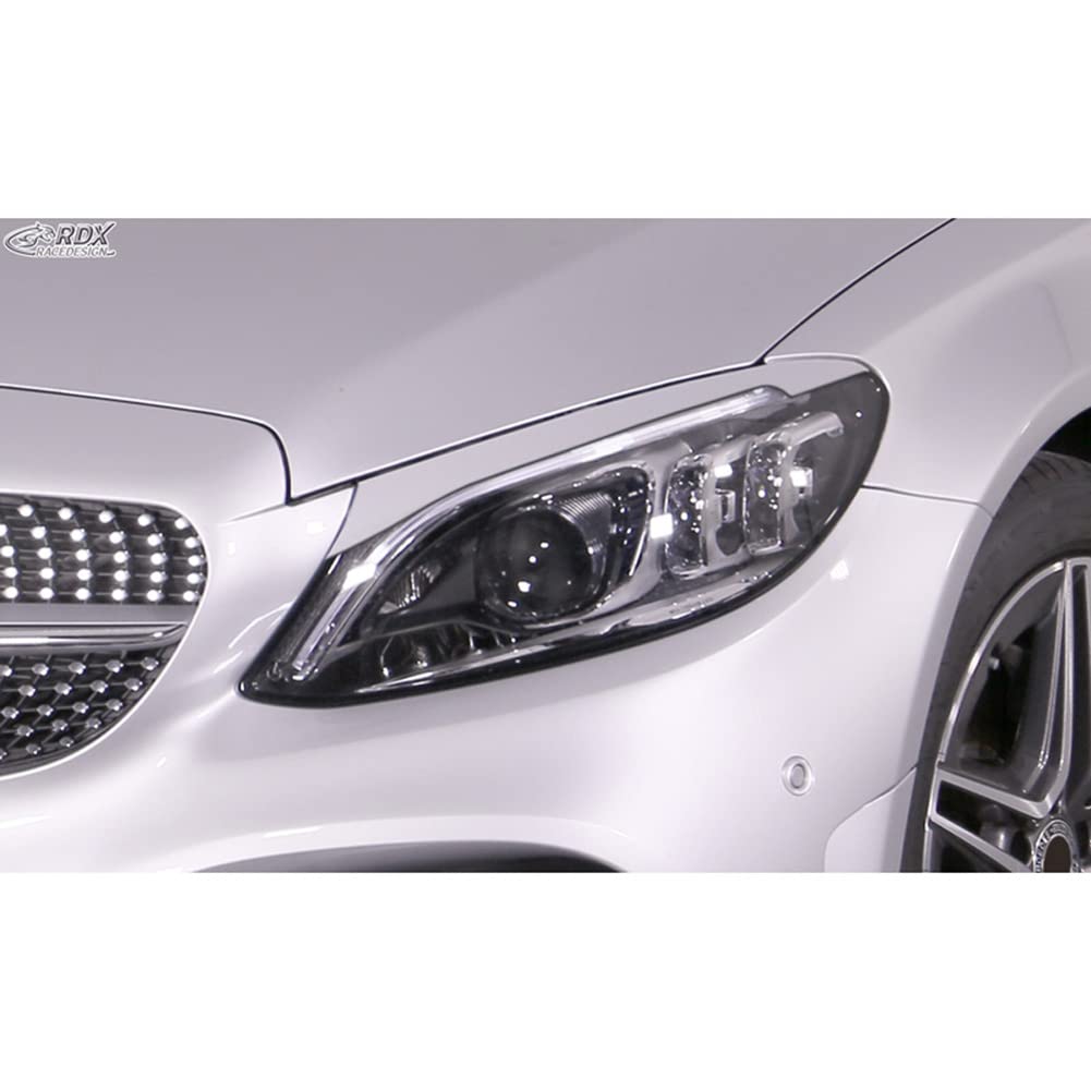 Scheinwerferblenden kompatibel mit Mercedes C-Klasse (W205) Limousine/Estate/Coupé 2014-2021 (ABS) von RDX Racedesign