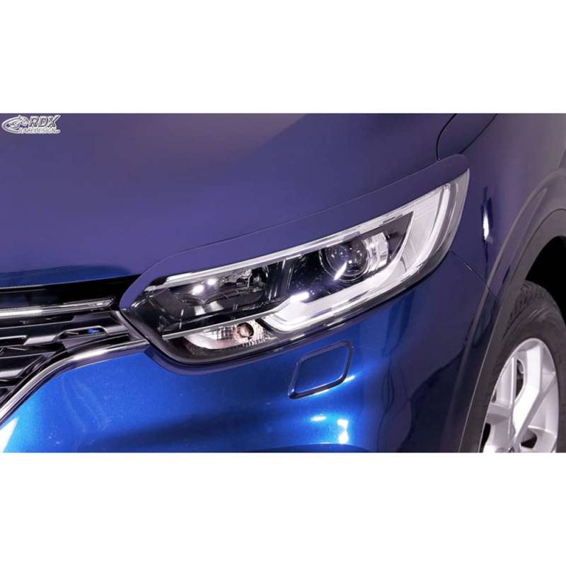 Scheinwerferblenden kompatibel mit Renault Kadjar 2015-2022 (ABS), Unlackiert von RDX Racedesign