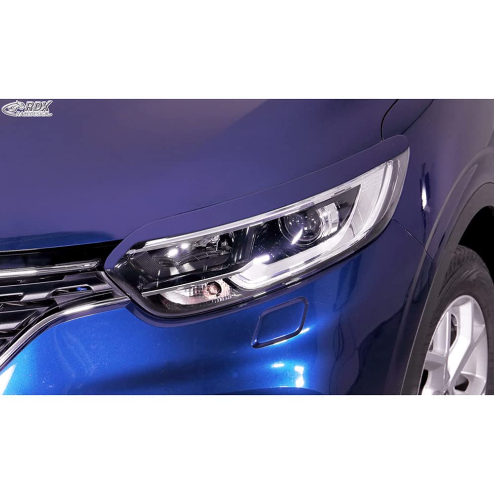 Scheinwerferblenden kompatibel mit Renault Kadjar 2015-2022 (ABS), Unlackiert von RDX Racedesign