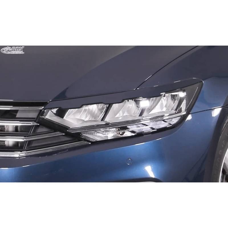 Scheinwerferblenden kompatibel mit Volkswagen Passat 3G B8 Facelift 2019- (gezackt) (ABS) von RDX Racedesign
