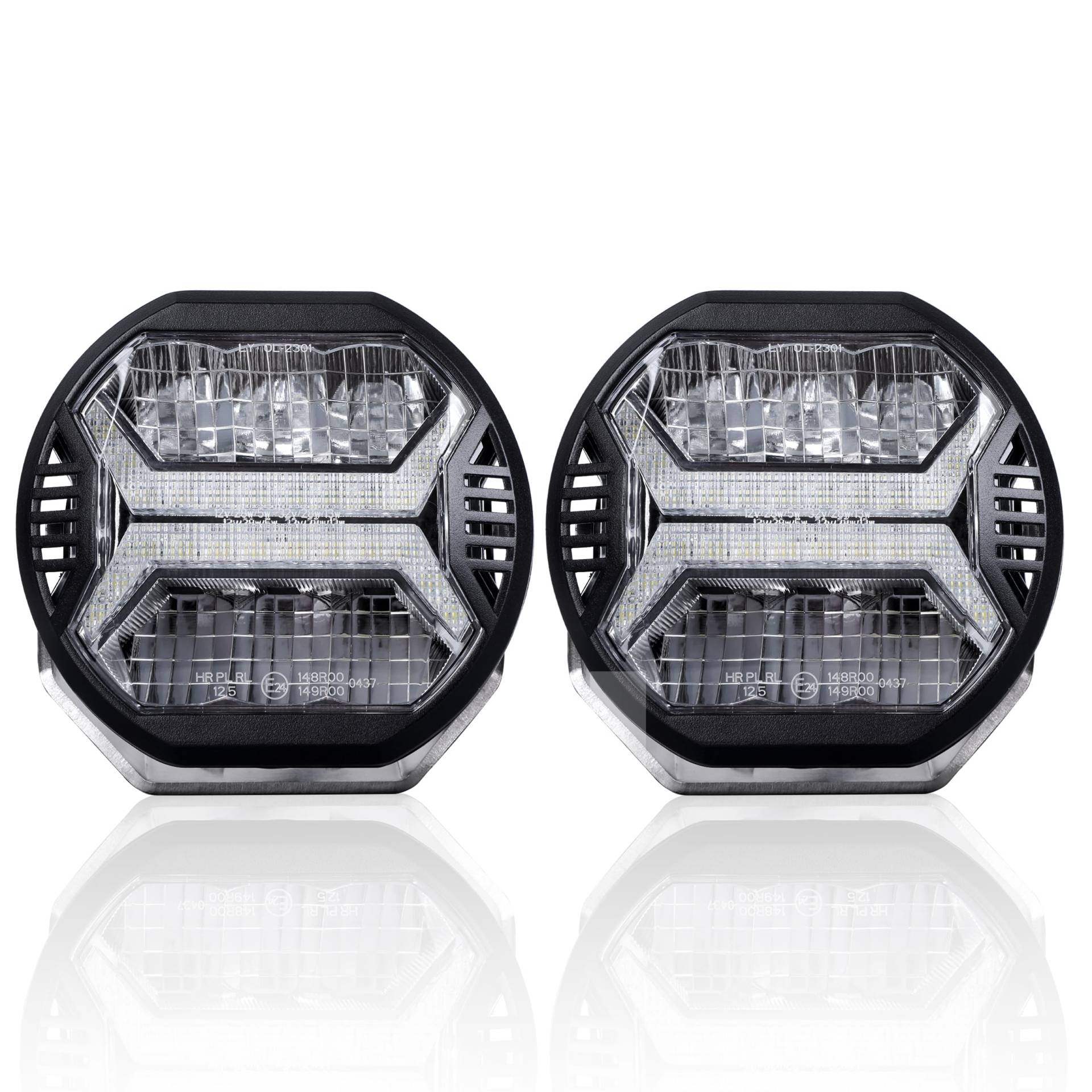 REALOVE 5,75 Zoll LED-Arbeitsscheinwerfer 12 V LED-Zusatzscheinwerfer mit Montagehalterung E-Mark-Arbeitsscheinwerfer für Traktor, LKW, Offroad, SUV, ATV Wasserdicht IP67 (2 Stück) von REALOVE