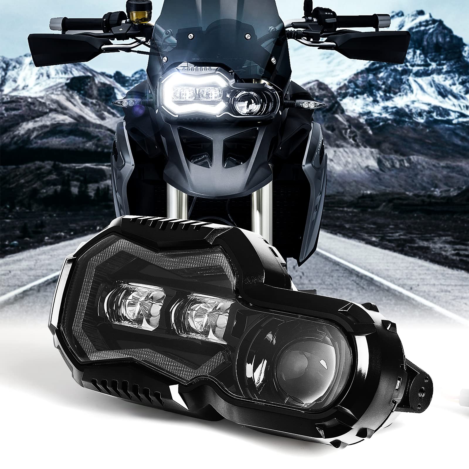 REALOVE LED Scheinwerfer kompatibel mit Motorrad F800GS F800GS Abenteuer F700GS F650GS Frontleuchte mit Engelsaugen Tagfahrlicht, E-Prüfzeichen REALOVE LED Scheinwerfer kompatibel mit Motorrad F800GS F800GS Abenteuer F700GS F650GS Frontleuchte mit Engelsaugen Tagfahrlicht, E-Prüfzeichen von REALOVE