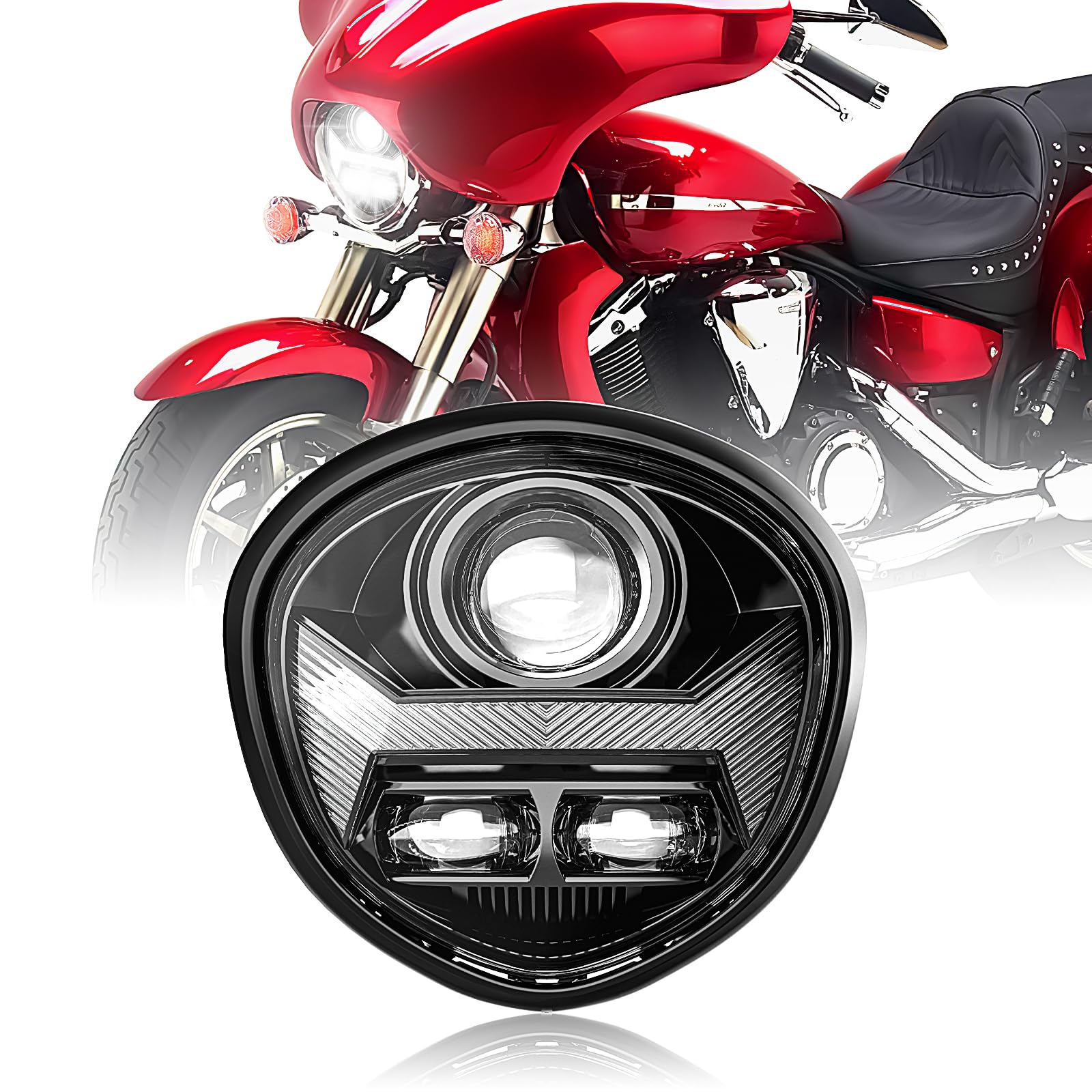 REALOVE Motorrad Scheinwerfer E Geprüft, 65W Motorrad Zusatzscheinwerfer für V Star 1300 XVS1300 XVS1300A XVS1300CT Tourer, LED Scheinwerfer REALOVE Motorrad Scheinwerfer E Geprüft, 65W Motorrad Zusatzscheinwerfer für V Star 1300 XVS1300 XVS1300A XVS1300CT Tourer, LED Scheinwerfer von REALOVE