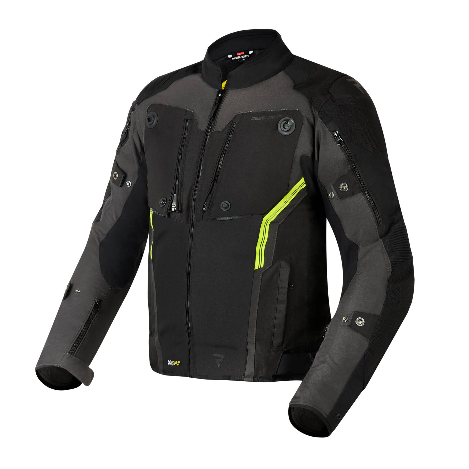 REBELHORN Borg Motorradjacke Herren | Cordura | Humax Membran | Ellbogen und Schulterprotektoren Stufe 2 | 10 Lüftungskanäle REBELHORN Borg Motorradjacke Herren | Cordura | Humax Membran | Ellbogen und Schulterprotektoren Stufe 2 | 10 Lüftungskanäle von REBELHORN