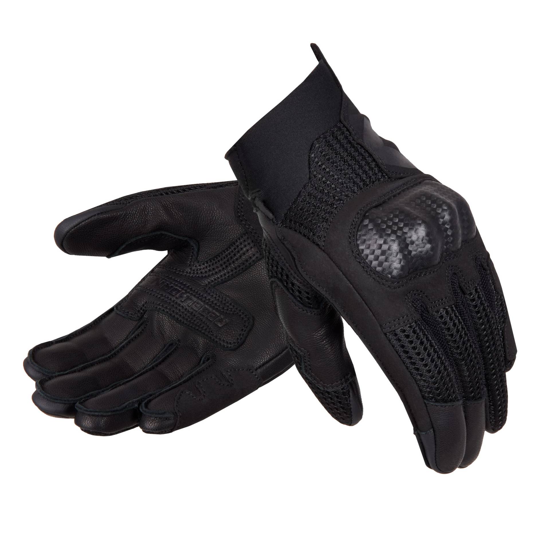 REBELHORN Gap III Motorradhandschuhe Herren | Ziegenleder | Knöchel Protektoren | Belüftung mit 3D-Polyester-Mesh-Einsätzen von REBELHORN