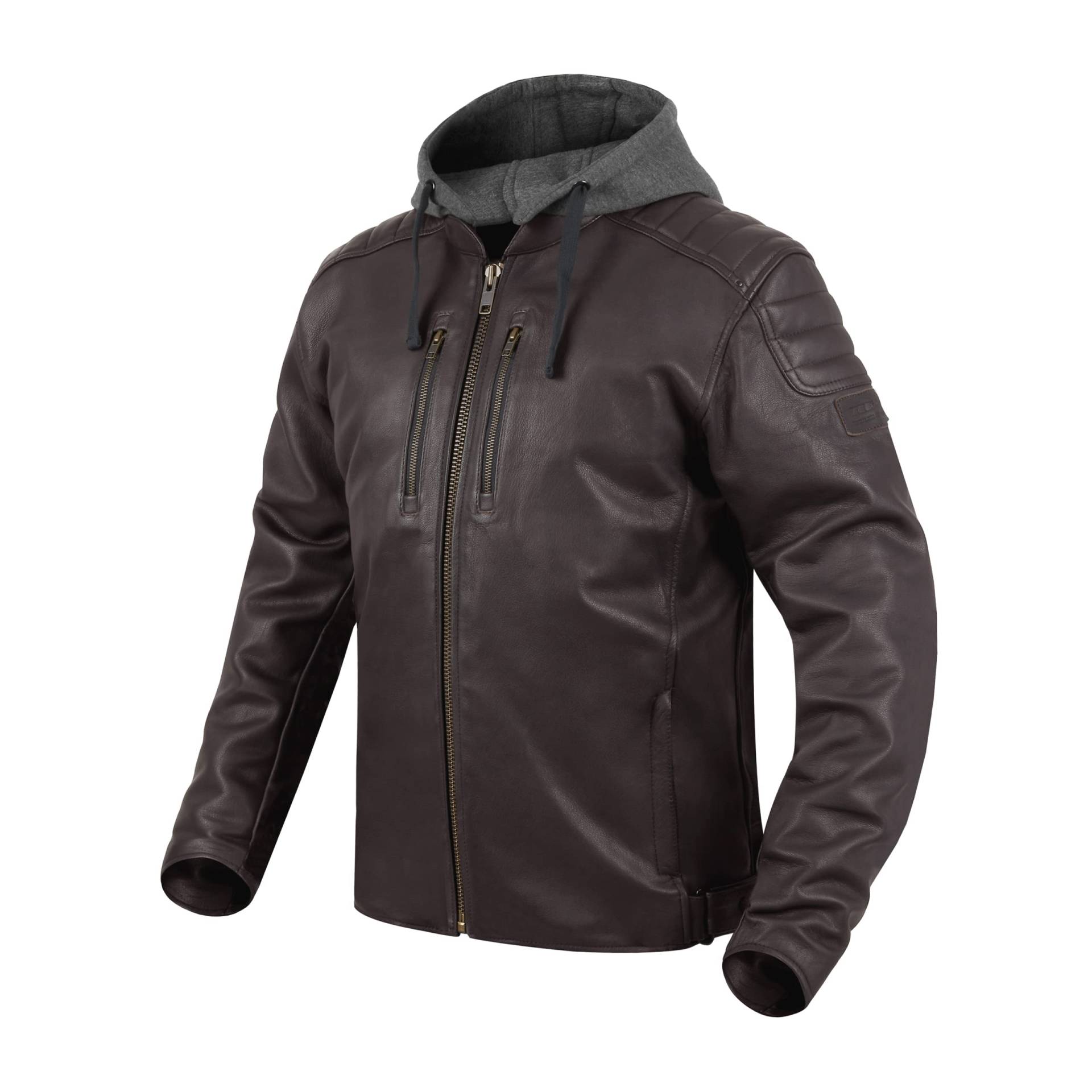 REBELHORN Impala Motorradjacke Herren | Leder | Ellbogen und Schulterprotektoren | Abnehmbare Kapuze REBELHORN Impala Motorradjacke Herren | Leder | Ellbogen und Schulterprotektoren | Abnehmbare Kapuze von REBELHORN
