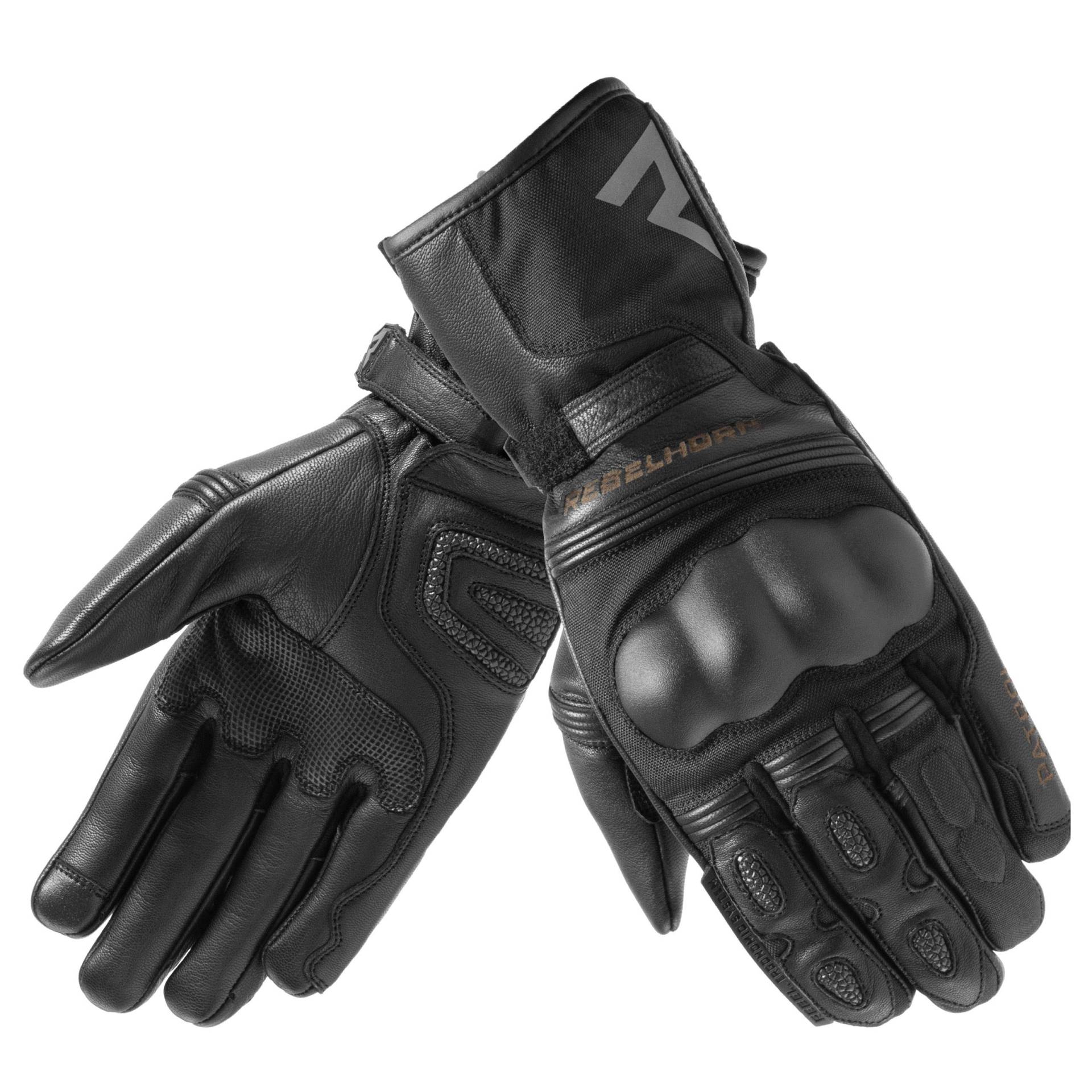 REBELHORN Patrol WP Leder Motorrad Handschuhe für Männer Superfabric Panels und Finger Caps Ventilation Flexible Elemente Touchscreen Freundliche Pads REBELHORN Patrol WP Leder Motorrad Handschuhe für Männer Superfabric Panels und Finger Caps Ventilation Flexible Elemente Touchscreen Freundliche Pads von REBELHORN