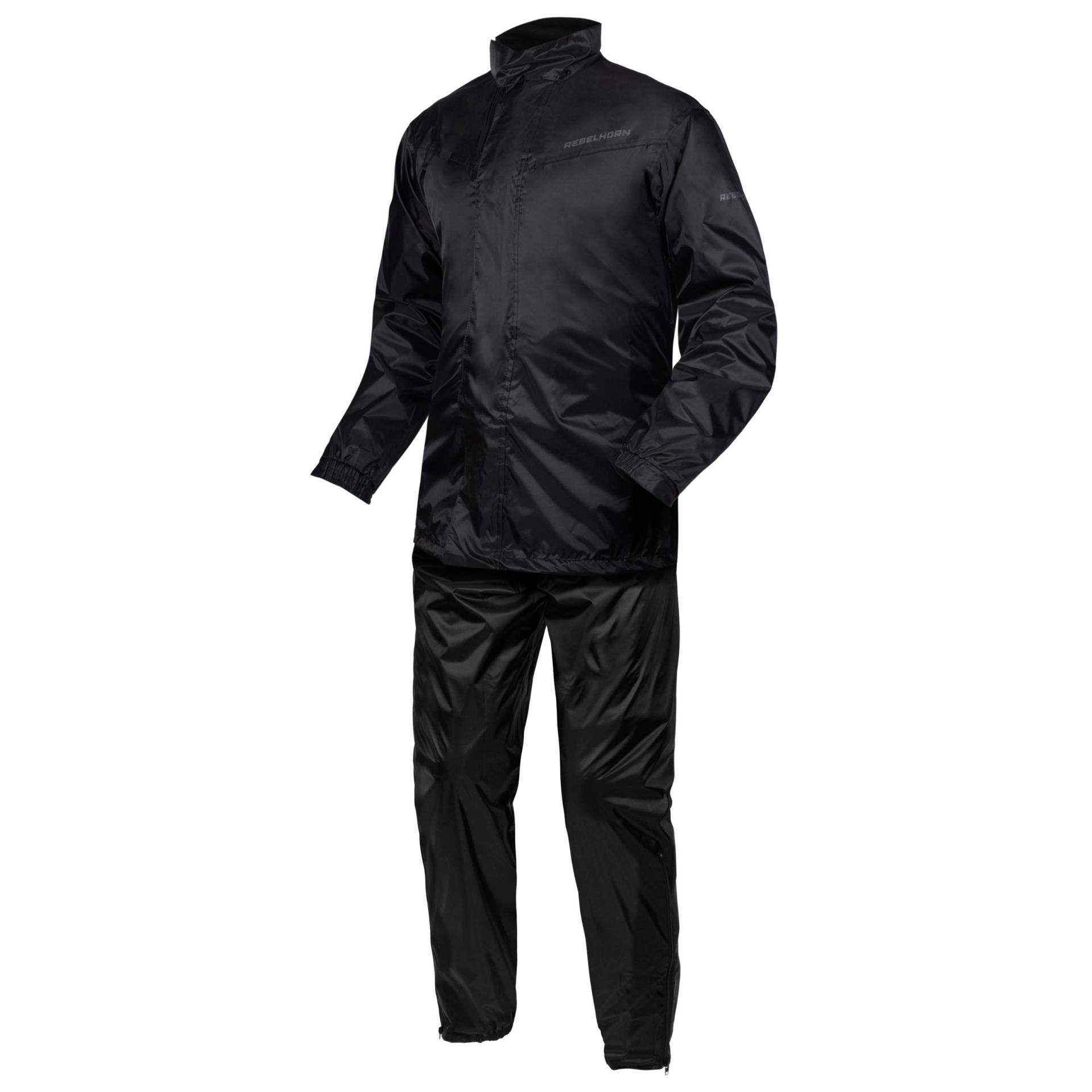 REBELHORN Rain Motorrad Regenanzug | Zweiteiliger | Laminierte Nähte | Elastische Kordelzüge | Reflektierende Elemente REBELHORN Rain Motorrad Regenanzug | Zweiteiliger | Laminierte Nähte | Elastische Kordelzüge | Reflektierende Elemente von REBELHORN