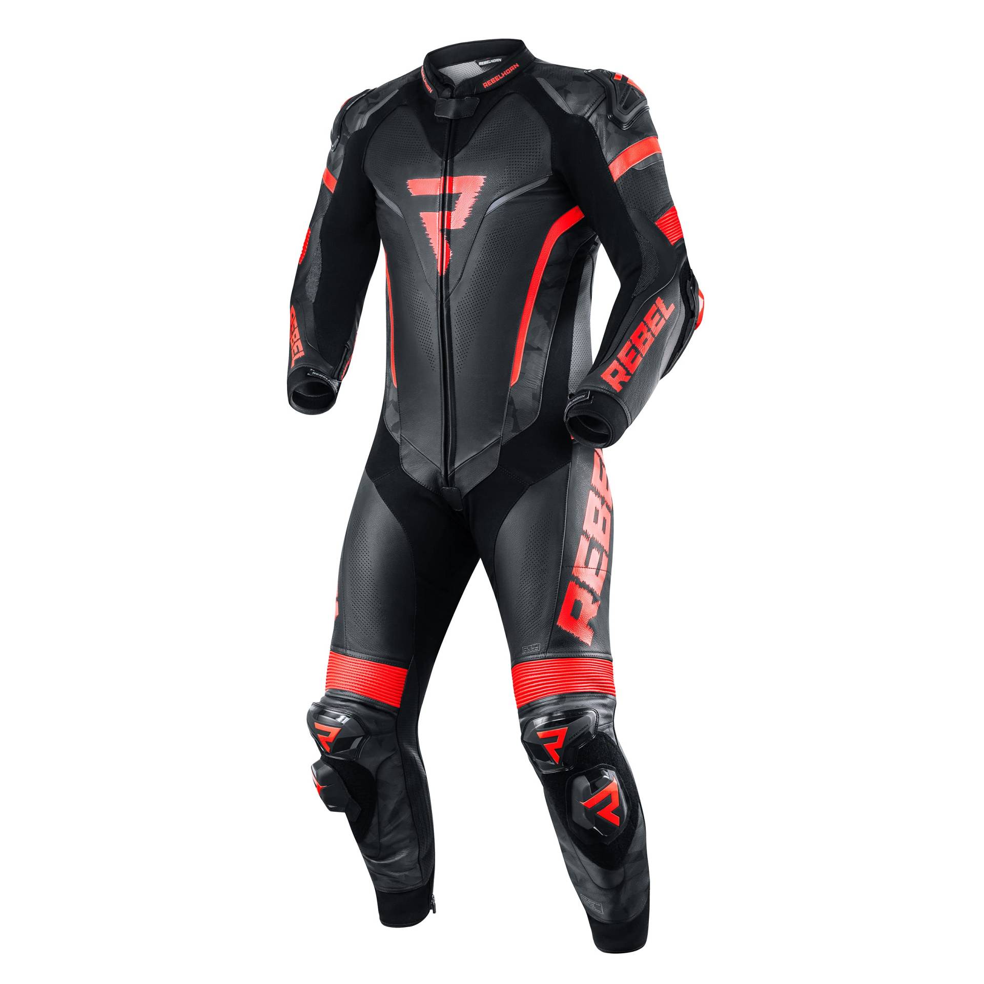 REBELHORN Rebel Einteiliger Motorrad Lederanzug für Männer Ellbogen Schulter Rücken Knie Hüfte & Steißbein Schutz Belüftung 4 Taschen Reflektierende Paneele REBELHORN Rebel Einteiliger Motorrad Lederanzug für Männer Ellbogen Schulter Rücken Knie Hüfte & Steißbein Schutz Belüftung 4 Taschen Reflektierende Paneele von REBELHORN