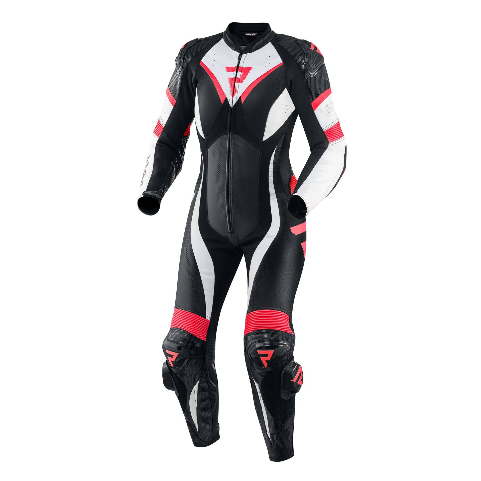REBELHORN Rebel Lady Einteiliger Leder Motorradanzug für Frauen Ellenbogen Schulter Rücken Knie Hüft- und Steißbeinschutz Belüftung 4 Taschen Reflektierende Paneele REBELHORN Rebel Lady Einteiliger Leder Motorradanzug für Frauen Ellenbogen Schulter Rücken Knie Hüft- und Steißbeinschutz Belüftung 4 Taschen Reflektierende Paneele von REBELHORN