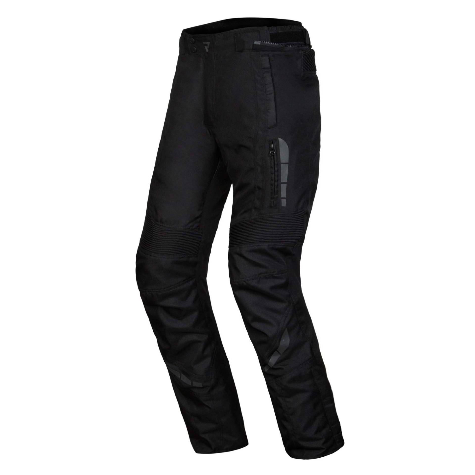 REBELHORN Thar II Motorrad Tour Hose Schwarz für Männer 3-lagiges wasserdichtes Membran-Isolierfutter CE-Level 1 Protektoren Clima System rutschfeste Paneele Reflektierende Elemente von REBELHORN